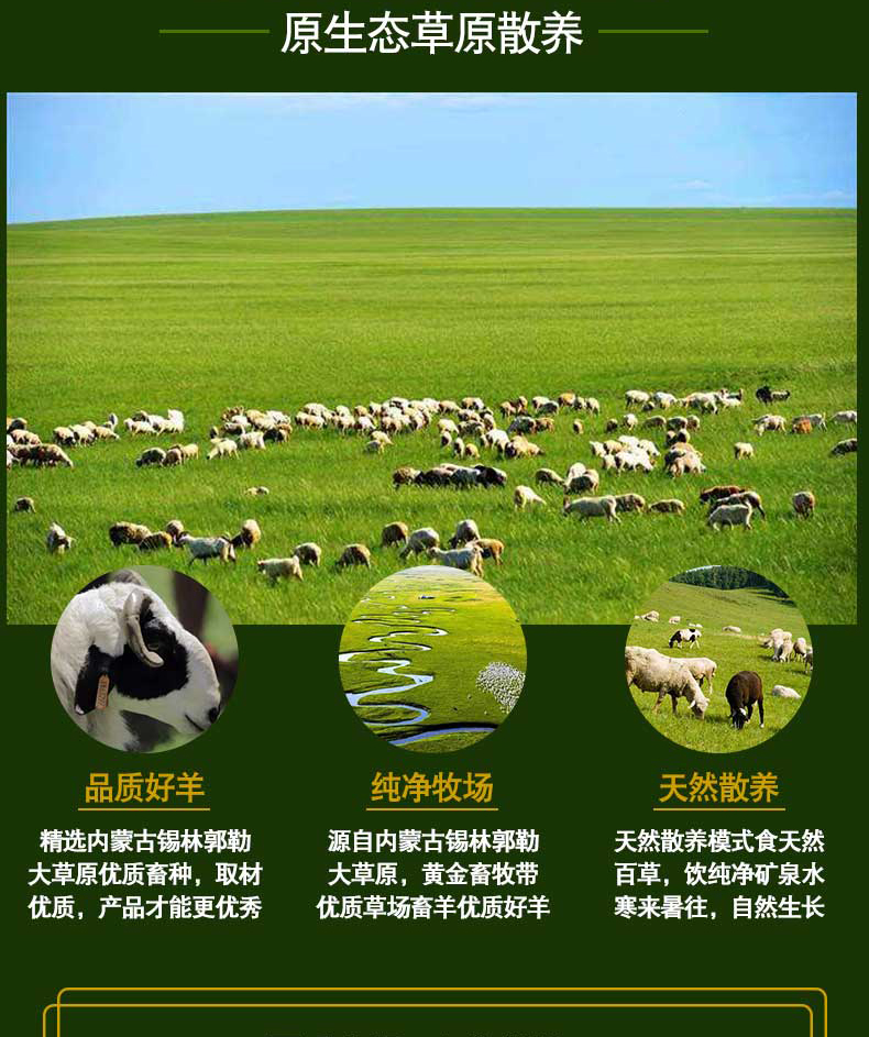 内蒙古锡盟、乌珠穆沁6月羔羊：4斤 夏季牧场 羊蝎子 券后138元包邮 买手党-买手聚集的地方