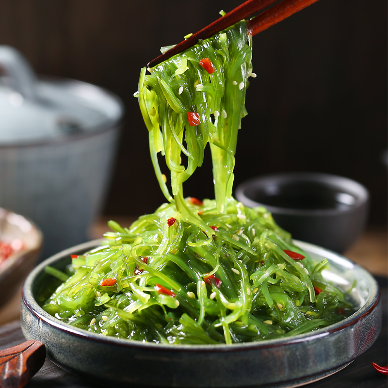 小兩口海藻沙拉酸甜海帶絲新鮮海帶裙帶菜海群菜即食海草壽司400g